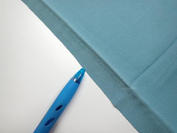 Photo7: 2i01z60  Japanese Kimono Silk  FABRIC Edo era Blue-Gray 43.3x14.2 (7)