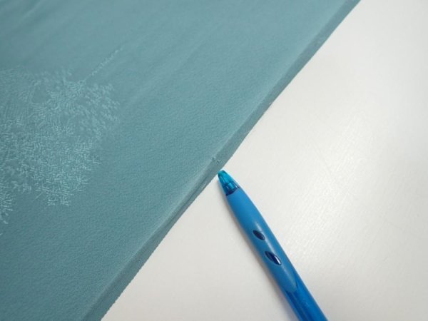 Photo8: 2i01z60  Japanese Kimono Silk  FABRIC Edo era Blue-Gray 43.3x14.2 (8)