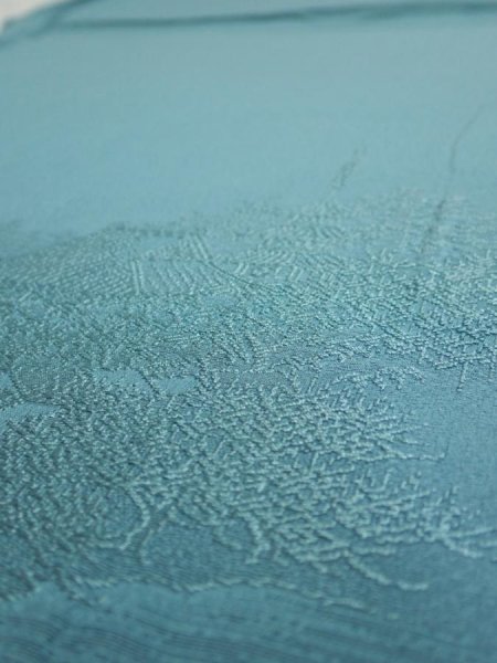 Photo3: 2i02z60  Japanese Kimono Silk  FABRIC Edo era Blue-Gray 44.1x14.2 (3)