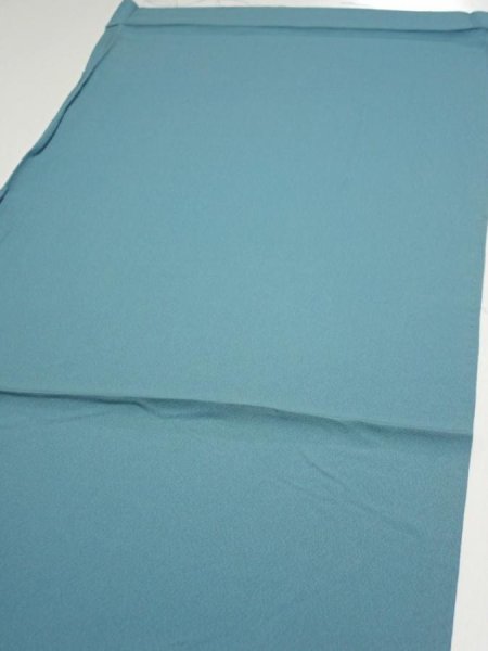 Photo5: 2i02z60  Japanese Kimono Silk  FABRIC Edo era Blue-Gray 44.1x14.2 (5)
