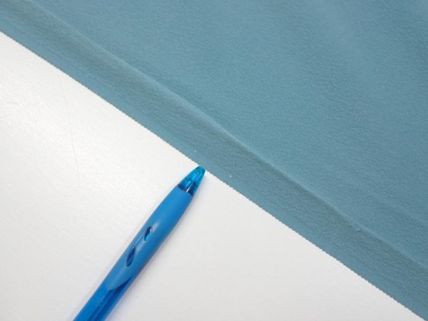 Photo7: 2i02z60  Japanese Kimono Silk  FABRIC Edo era Blue-Gray 44.1x14.2 (7)