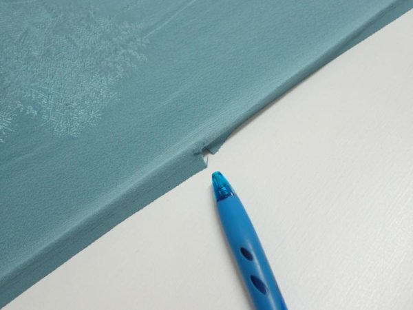 Photo8: 2i02z60  Japanese Kimono Silk  FABRIC Edo era Blue-Gray 44.1x14.2 (8)