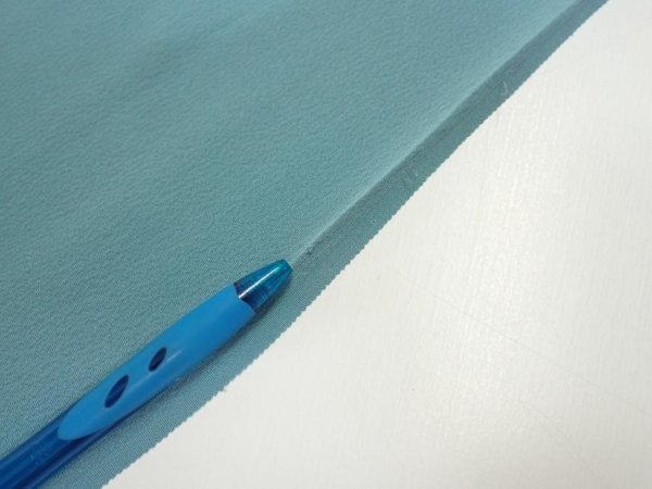 Photo9: 2i02z60  Japanese Kimono Silk  FABRIC Edo era Blue-Gray 44.1x14.2 (9)