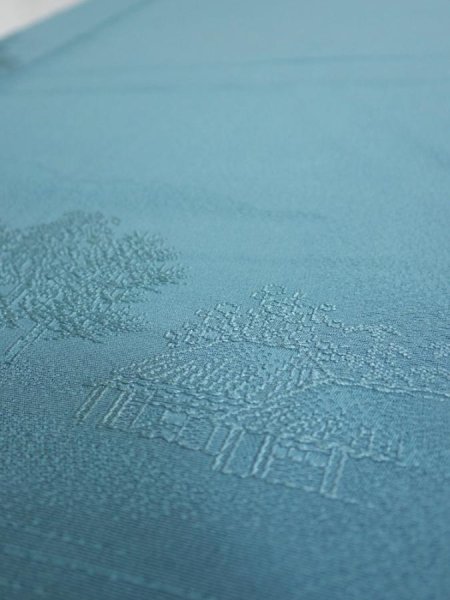 Photo3: 2i05z90  Japanese Kimono Silk  FABRIC Edo era Blue-Gray 68.5x14.4 (3)