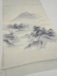 Photo2: 2i01z50  Japanese Kimono Silk  FABRIC Scenery Smoky-white 39.4x13.8 (2)