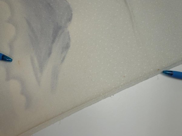 Photo10: 2i01z50  Japanese Kimono Silk  FABRIC Scenery Smoky-white 39.4x13.8 (10)