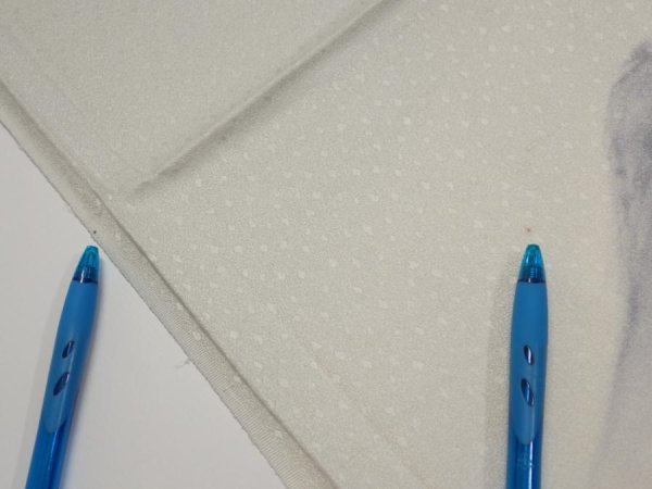 Photo8: 2i02z50  Japanese Kimono Silk  FABRIC Scenery Smoky-white 39.4x13.8 (8)