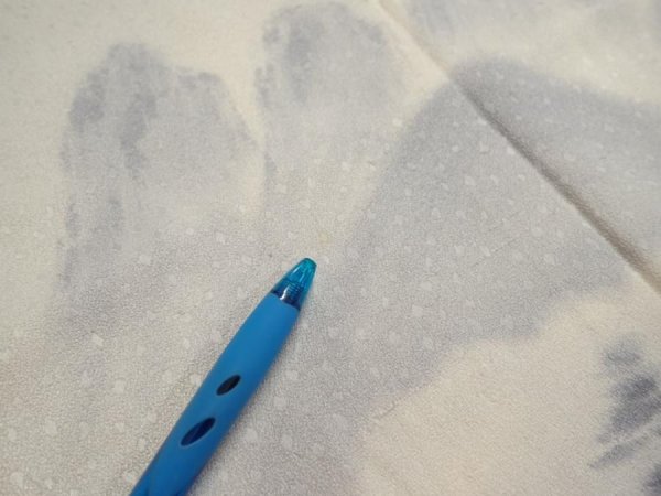 Photo8: 2i04z210  Japanese Kimono Silk  FABRIC Scenery Smoky-white 48.0x40.2 (8)