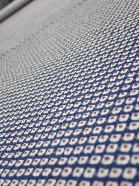 Photo4: 2R01z110  Japanese Kimono Silk  FABRIC Shibori Navy 82.7x14.8 (4)
