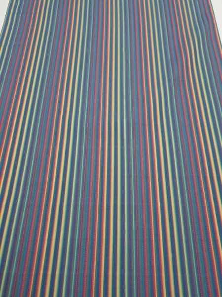 Photo1: 2R02z70  Japanese Kimono Silk  FABRIC Stripe Blue-Gray 67.7x14.2 (1)