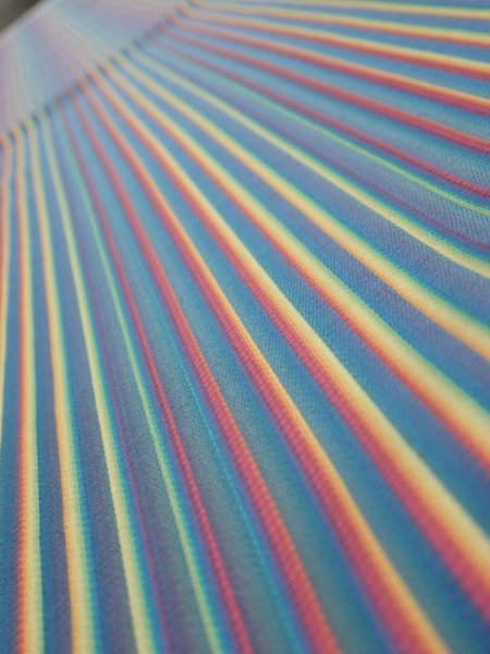 Photo4: 2R02z70  Japanese Kimono Silk  FABRIC Stripe Blue-Gray 67.7x14.2 (4)