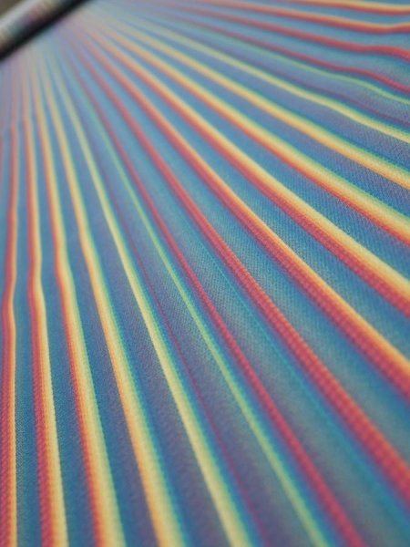 Photo4: 2R04z80  Japanese Kimono Silk  FABRIC Stripe Blue-Gray 83.1x14.2 (4)