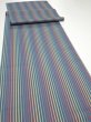 Photo3: 2R06z80  Japanese Kimono Silk  FABRIC Stripe Blue-Gray 82.7x14.2 (3)