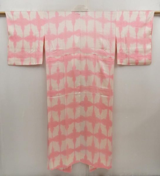 Photo1: 5416T03z580 Vintage Japanese Kimono Silk JUBAN  Pink (1)