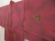 Photo2: 5416T04z560 Vintage Japanese Kimono Silk HAORI Butterfly Wine red (2)
