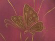 Photo4: 5416T04z560 Vintage Japanese Kimono Silk HAORI Butterfly Wine red (4)