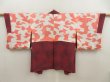 Photo8: 5416T04z560 Vintage Japanese Kimono Silk HAORI Butterfly Wine red (8)
