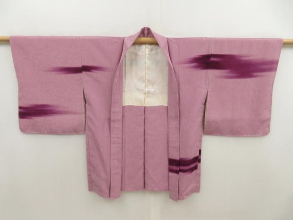 Photo5: 5416T05z530 Vintage Japanese Kimono Silk HAORI  Light purple (5)