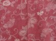 Photo3: 5416T06z520 Vintage Japanese Kimono Silk HAORI Flowers Wine red (3)