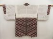 Photo7: 5416T07z380 Vintage Japanese Kimono Silk MEISEN HAORI Flower Dark red (7)
