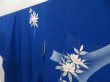 Photo2: 5416T10z890  Japanese Kimono Silk TSUKESAGE Flower Oriental blue (2)