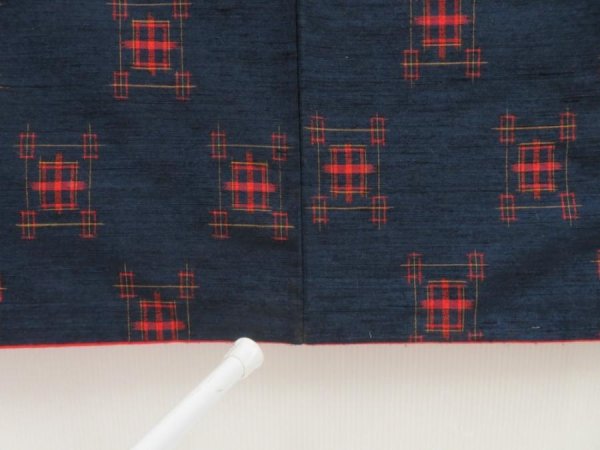 Photo7: 5416T11z880 Vintage Japanese Kimono Silk TSUMUGI  Dark navy (7)