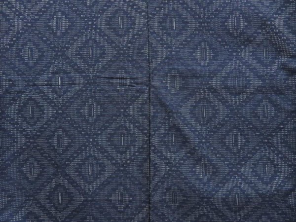 Photo5: 5416T12z720 Vintage Japanese Kimono Silk TSUMUGI  Navy (5)