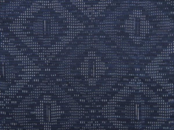 Photo6: 5416T12z720 Vintage Japanese Kimono Silk TSUMUGI  Navy (6)