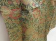 Photo3: 5416T13z670 Vintage Japanese Kimono Silk OSHIMA TSUMUGI Flowers Moss grey (3)