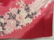 Photo7: 5416T14z1100 Vintage Japanese Kimono Silk FURISODE Peony Dull red (7)