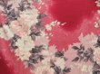 Photo8: 5416T14z1100 Vintage Japanese Kimono Silk FURISODE Peony Dull red (8)