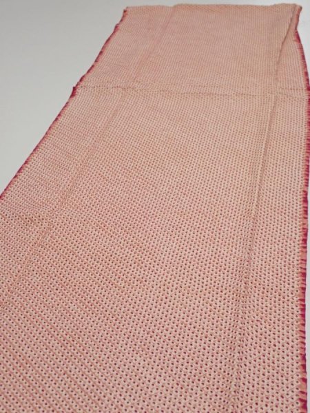Photo3: 3H04z80  Japanese Kimono Silk  FABRIC Shibori Coral pink 66.1x14.2 (3)
