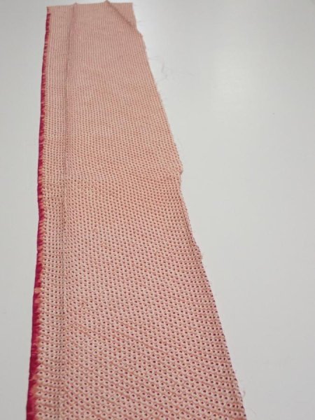 Photo3: 3H07z40  Japanese Kimono Silk  FABRIC Shibori Coral pink 61.4x7.1 (3)