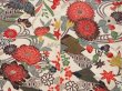 Photo5: 5417T06z860 Vintage Japanese Kimono Silk KOMON Peony Off-white (5)