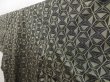 Photo2: 5417T07z660 Vintage Japanese Kimono Silk TSUMUGI  Black (2)