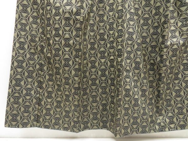 Photo4: 5417T07z660 Vintage Japanese Kimono Silk TSUMUGI  Black (4)