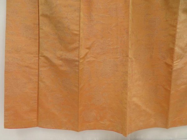 Photo4: 5417T08z750 Vintage Japanese Kimono Silk TSUMUGI Flower Cream-Orange (4)