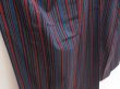 Photo3: 5417T11z810 Vintage Japanese Kimono Silk TSUMUGI Stripe Dark navy (3)