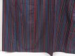 Photo4: 5417T11z810 Vintage Japanese Kimono Silk TSUMUGI Stripe Dark navy (4)