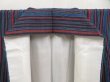Photo7: 5417T11z810 Vintage Japanese Kimono Silk TSUMUGI Stripe Dark navy (7)