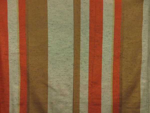Photo5: 5417T12z910 Vintage Japanese Kimono Silk TSUMUGI Stripe Light brown (5)