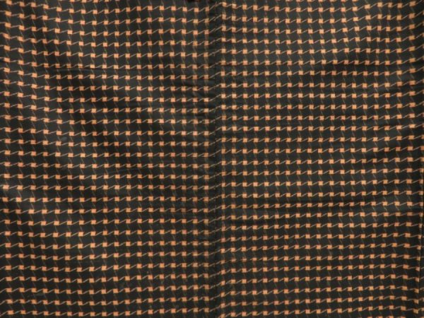 Photo5: 5417T13z820 Vintage Japanese Kimono Silk TSUMUGI  Black (5)