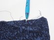 Photo6: 3H06z90  Japanese Kimono Silk  FABRIC Flowers Indigo 62.6x15.0 (6)