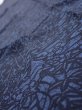 Photo5: 3H10z30  Japanese Kimono Silk  FABRIC Flowers Indigo 35.4x7.3 (5)