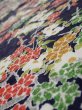 Photo4: 3H06z90  Japanese Kimono Silk  FABRIC Plum branch Dark navy 63.8x14.0 (4)