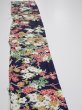 Photo3: 3H08z50  Japanese Kimono Silk  FABRIC Plum branch Dark navy 57.5x7.5 (3)
