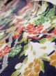 Photo4: 3H09z50  Japanese Kimono Silk  FABRIC Plum branch Dark navy 81.1x6.3 (4)
