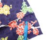 Photo6: 3H09z50  Japanese Kimono Silk  FABRIC Plum branch Dark navy 81.1x6.3 (6)