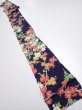 Photo7: 3H09z50  Japanese Kimono Silk  FABRIC Plum branch Dark navy 81.1x6.3 (7)
