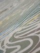 Photo4: 3H01z60  Japanese Kimono Silk  FABRIC Wave Olive 45.7x14.2 (4)